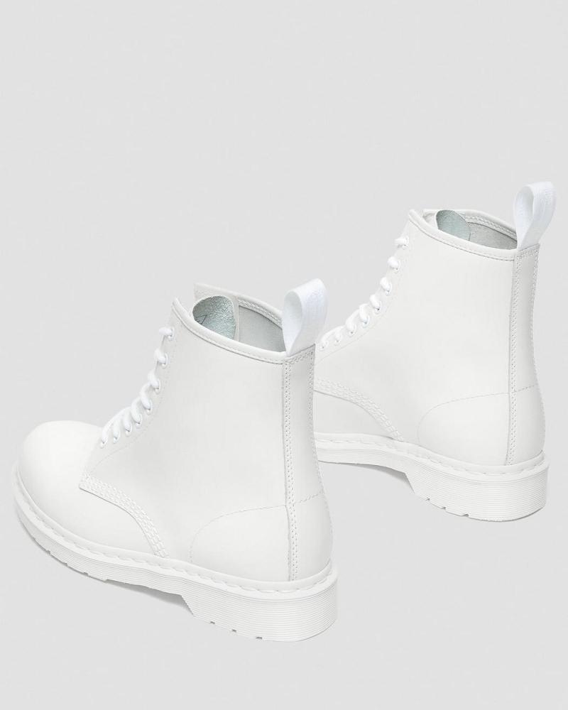 Men's Dr Martens 1460 Mono Smooth Leather Lace Up Boots White | AU 518GSO